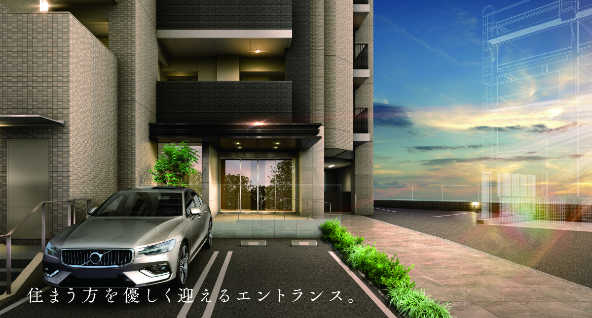 住まう方を優しく迎えるエントランス。
